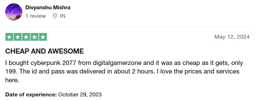 Customer review
