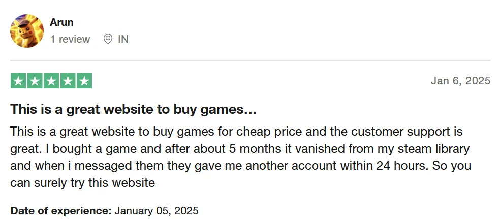 Customer review