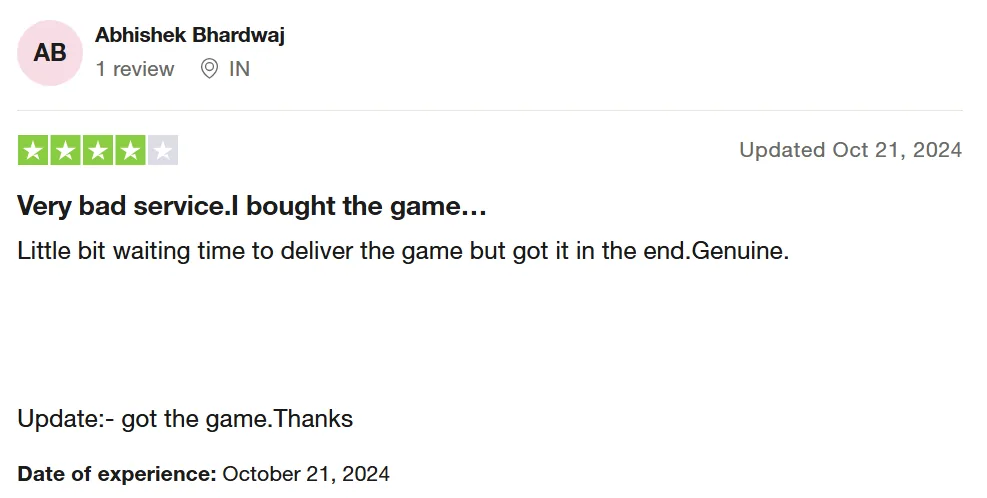 Customer review