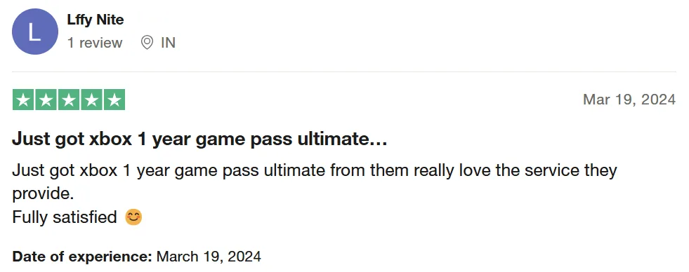 Customer review